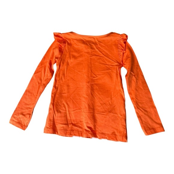 Spooky Night Halloween Unicorn Top Girls XS (4) Long Sleeve Orange Glitter Tee - Picture 2 of 5